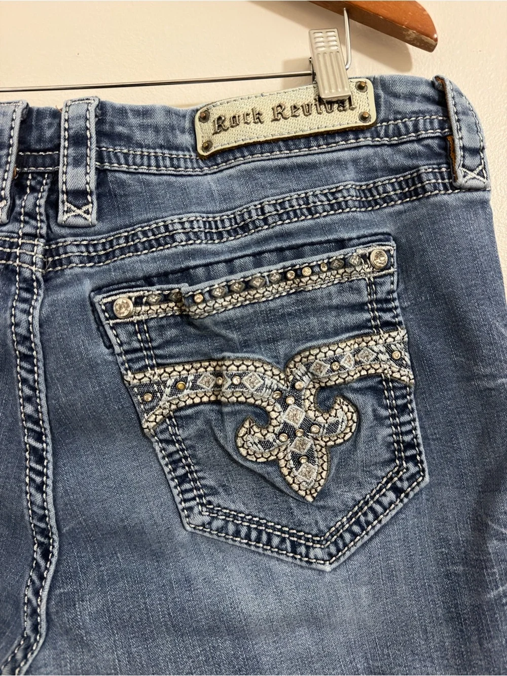 Rock Revival Jean Easy BootCut Retro City Luxury Haines Women EUC Size 36